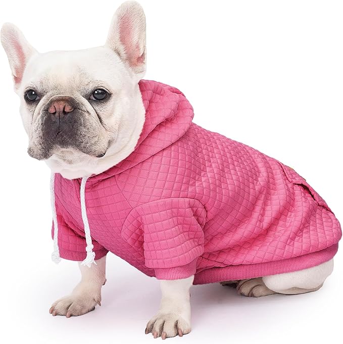 2 Pack Dog Hoodie Sweaters for Small Medium Dogs Warm Dog Clothes for Large Dogs Soft Waffle-Like Laminated Sweatshirt Bulldog