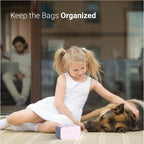 SVD.PET Dog Poop Bag Dispenser, Wall Mount Waste Bag Dispenser, Holds 8 Rolls of Waste Bags, Indoor/Outdoor Wall mount or Place on the Table (Pink, Dispenser only)