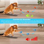 Dog Toys Dog Ball, Durable Motion Active Rolling Balls with Remote Control LED Light, Rubber Peppy Pet Balls for Medium Large Dogs, USB Rechargeable, 3.2-in Diameter (Blue)