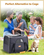 Morpilot Cat Carrier - Cat Carrier Soft for Medium or Large Cats up to 20lbs, with Dual-Sided Cushion, Secure Buckle and Foldable Bowl, Dog Carriers for Small Dogs - Pet Carrier (Dark Gray)