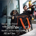 ibiyaya - Compact 3-in-1 Convertible and Foldable Small Pet Carrier and Stroller Combo System, Travel Friendly Cat Stroller and Dog Stroller - Pets up to 17 Pounds - Black