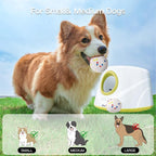 HETOO Automatic Ball Launcher for Dogs: Ball Launcher for Dogs - Automatic Tennis Ball Thrower for Dogs, with 6 Balls- Interactive Dog Toys - Small/Medium Sized Launcher- Yellow