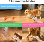 Smart Interactive Dog Toy Ball - Automatic Bouncing, Moving, and Vibrating, Chew-Resistant, Pet-Safe E-TPU Material, 3 Interactive Modes, IPX7 Waterproof, for Medium and Large Dogs (Orange)