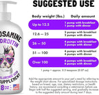 Liquid Glucosamine for Dogs Bacon Flavour with Chondroitin, MSM & Hyaluronic Acid K9 Supplement Hip and Joint Formula Advanced Mobility Joint Pain Relief Senior Advanced Supplement for All Breeds