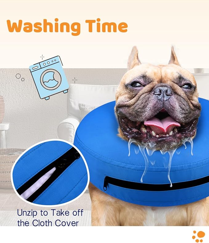 Supet Inflatable Dog Cone Collar Alternative After Surgery, Dog Neck Donut Collar Recovery E Collar for Neuter, Soft Pet Cone for Small Medium Large Dogs