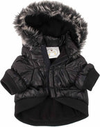 Pet Life Classic Metallic Winter Dog Coat with Zippered Removable Fur Hood - Dog Jacket Features 3M Thinsulate Insulation Warming Technology - Dog Clothes Sizing fits Small, Medium and Large Dogs,Black