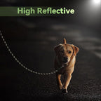 Nylon Dog Leash 6FT 10FT 20FT 30FT Diameter 2/5 Inch with Comfortable Silicone Handle Highly Reflective No Tangle for Medium Large Dogs Outside Walking Camping Backyard. (Green, 20FT)