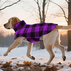 ASENKU Dog Jacket Plaid Reversible Reversible Dog Vest Waterproof Cold Winter Clothes Pet Apparel for Small Medium Large Dogs (L, Purple)