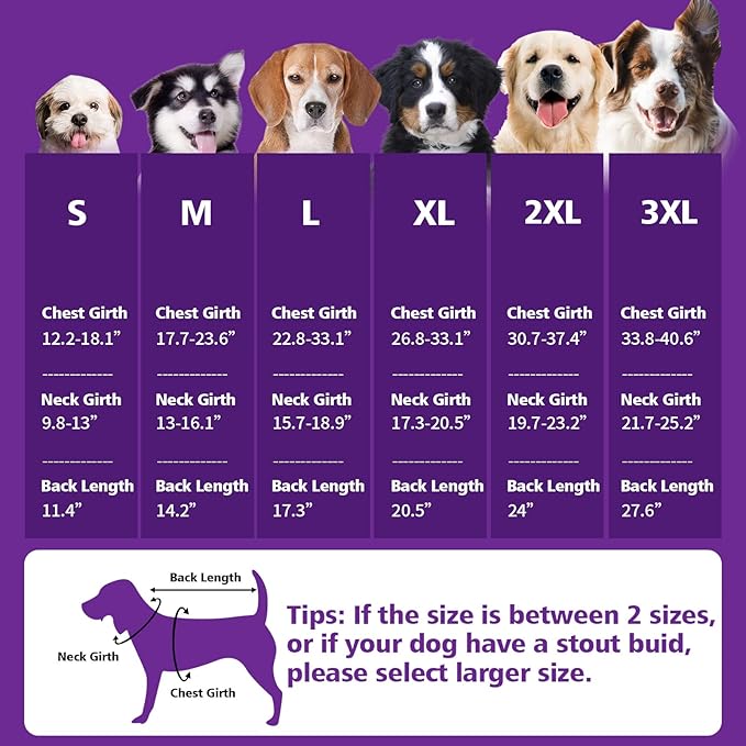 Fragralley Dog Coat Large, Waterproof Dog Jacket with Warm Fleece Lining, Adjustable Reflective Dogs Winter Coat, Turtleneck Pet Coats for Cold Weather (Purple XXL)