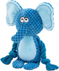 Dog Toys, Dog Squeaker Toys with Crinkle Paper, Stuffed Animal Dog Plush Chewing Toy, Cotton Rope Interactive Toys for Puppy, Small, Middle Dogs (Blue Elephant)