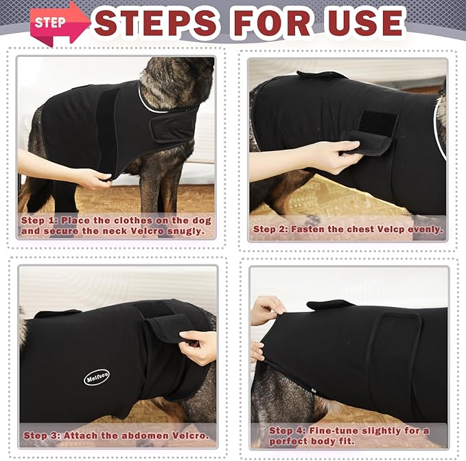 Dog Anxiety Vest, Skin-Friendly Thunder Jacket for Dogs, Dog Calming Shirt for Thunder, Fireworks, Vet Visits and Separation - Keep Pet Calm Without Medicine, Fit for Small Medium Large Dogs