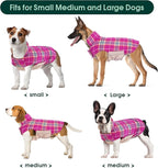 Kuoser Warm Dog Coat, Waterproof Dog Jacket for Extra Large Dogs, Adjustable Durable XXXL Doggie Winter Coat Reversible Puppy Cold Weather Apparel for Large Breed, Rose 3XL