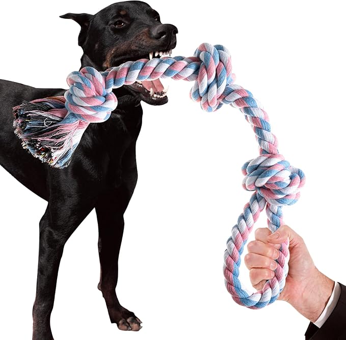 Dog Rope Toys, Indestructible Dog Toy, Dog Chew Toys for Aggressive Chewers, Tough Puppy Teething Chew Toys for Boredom, Dental Cleaning Tug of War Dog Toy, Great for Small to Large Breed