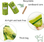 Bone-Shaped Dog Poop Bag Holder for Leash |Dispenser with 15 Leak-Resistant Waste Bags & Carabiner Clip(Green)