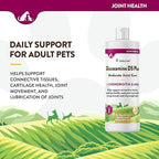 NaturVet Glucosamine DS Plus Hip & Joint Support Liquid Pet Supplement – Level 2 Moderate Care for Dogs & Cats – Includes Glucosamine, MSM, Chondroitin – 16 Oz