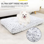 KSIIA Washable Dog Bed Deluxe Plush Dog Crate Beds Comfy Kennel Pad Anti-Slip Pet Sleeping Mat for Large, Jumbo, Medium, Small Dogs Breeds, 29" x 21", Gray