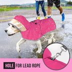 Lukovee Dog Raincoat, Adjustable Dog Rain Jacket with Clear Hooded Double Layer for Large Medium Small Dogs Puppies, Waterproof Rain Coat Poncho with Reflective Storage Pocket & Rim (Fuchsia,XXXL)