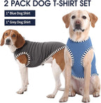 IECOii 2Pack Dog T-Shirts for Large Dogs | Breathable & Lightweight Fabric, Easy-On Design for Doberman, Machine Washable, Grey+Blue, 4XL