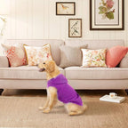 EXPAWLORER Dog Hoodie Fleece Sweater Vest, Hooded Dog Sweatshirt Fall Winter Pet Clothes with Leash Hole, Sleeveless Warm Cozy Puppy Clothing for Cat Small Medium Large Dogs Girl Boy, Purple XL
