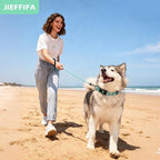 Nylon Dog Leash for Medium Large Dogs, 5-FTReflective Heavy Duty Leash with Comfortable Handle & Poop Bag Dispenser Ring, 1/2 Inch Wide, Secure Reinforcement for Walking (Teal Blue, L)