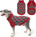 SCENEREAL Turtleneck Dog Sweater for Small Medium Large Dogs Girls Boys, Christmas Plaid Pullover Puppy Sweatershirt, Dogs Cold Weather Outfit Clothes, Ideal Gift for Pet in New Year, Red Plaid S