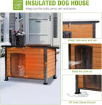 GUTINNEEN Chew Proof Dog House with Metal Iron Frame Outdoor Dog Kennel for Small Medium Large Indoor Dog Cage (33.5" L,Brown Color)