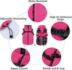 Geyecete Winter Warm Coat Waterproof Dog Winter Jacket with Harness Traction Belt,Pet Outdoor Jacket Dog Autumn and Winter Clothes for Medium, Small Dog-Pink-XS