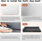 Orthopedic Dog Beds Large Sized Dog, Memory Foam Pet Bed for Medium and Large Dogs, Removable and Washable Microsuede Cover, TPU Waterproof Liner, Nonskid Bottom, 41x27x6 Inches, Dark Grey