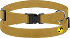 Breakaway Cat Collar Leather with Removable Bell - 13 Colors Available - Soft Adjustable Girl Boy Safety Lightweight Pet Kitten Collars Pink Brown Blue Green Red Orange Black (Mustard)