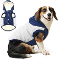 Fleece Lining Extra Warm Dog Hoodie in Winter for Large Dogs Jacket Pet Coats with Hooded,Beige and Blue XXL