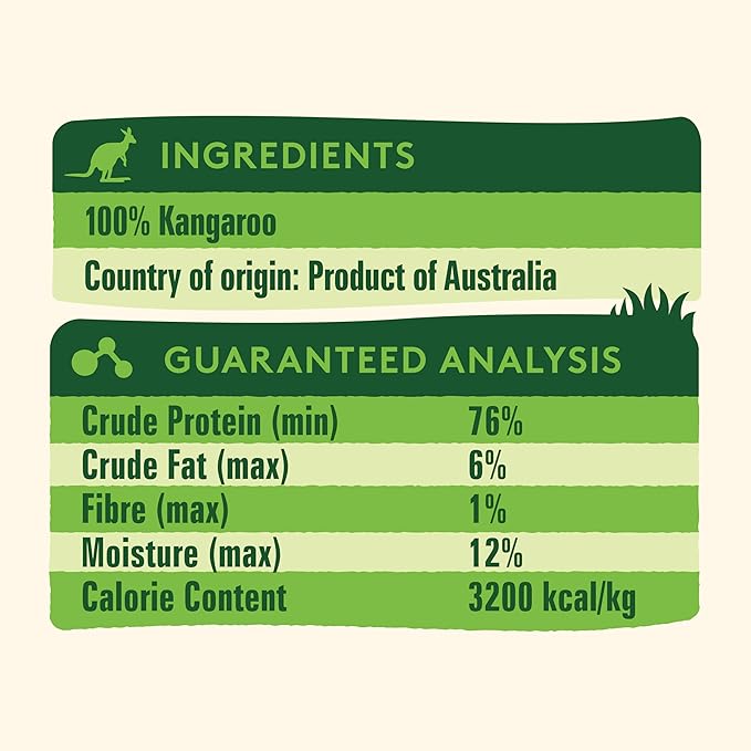 W&G Kangaroo Dog Treats — Single-Ingredient, Grain-Free, Hypoallergenic Training Snacks, 5oz (5oz, Kangaroo Jerky)