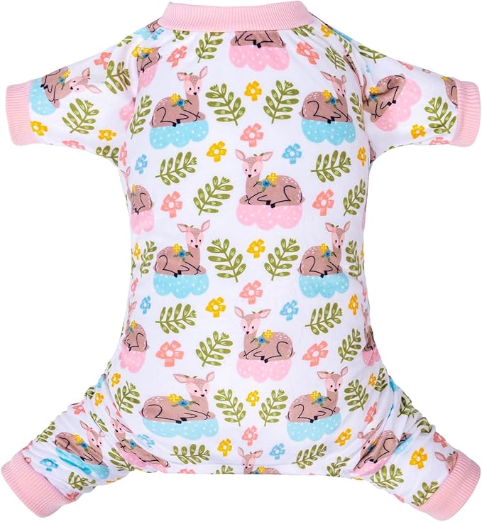 CuteBone Small Dogs Outfit Soft Puppy Onesies Pjs Dog Pajamas Pet Coat Cat Apparel Comfy Doggie Jumpsuit Bodysuit for All Seasons P286S