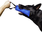 Dingo Gear French Linen tug Toy for Dog, Bumper Toy for Training, Agility, tug of war, bite Pillow for Strong Dog, 1handle 11in Blue S00061