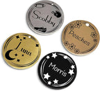 Super Customizable Pet Tags ID for Cats & Dogs | Cat tag: Durable Stainless Steel. Custom Engraved Dog Tags for Collars, Harnesses & Leashes | Many Fonts & Design (Champagne, Round)