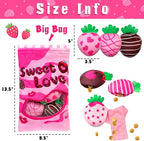 Valentine's Day Dog Toys, Squeaky Hide and Seek Dog Toy, Interactive Puzzle Dog Toys for Boredom and Stimulation, Valentine's Day Dog Gifts for Small and Medium Dogs (Strawberries, Pack of 7)