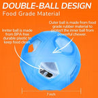 LumoLeaf Dog Treat Ball Toy, 7” Interactive Puzzle Feeder for Medium & Large Dogs, Treat Dispensing Toy with Adjustable Difficulty, Mental Stimulation & Slow Feeding, Blue, 18cm