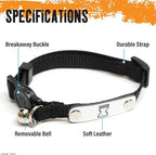 Naruto Breakaway Cat Collars for Girl & Boy Cats: Adjustable 8.5”-12” Cute Kitten Collar with Bell (Removable), Officially Licensed Naruto Shippuden Pet Accessories & Gifts (Black, Hidden Sand Ninja)