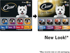 Cesar Wet Dog Food Loaf in Sauce Rotisserie Chicken, Filet Mignon, Angus Beef, and Ham & Egg Flavors Variety Pack, 3.5 oz. Easy Peel Trays (24 Count, Pack of 1)
