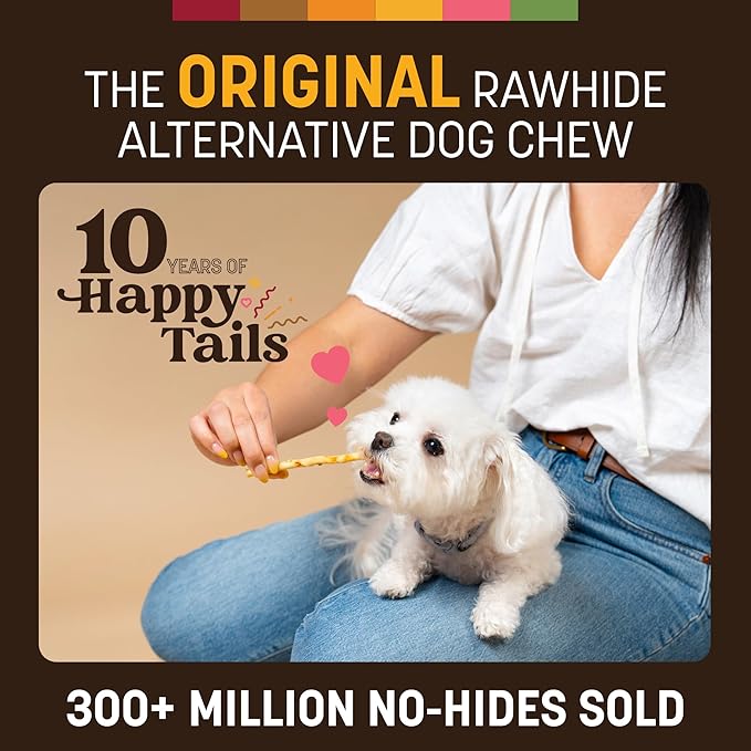 Earth Animal No Hide Stix - Long Lasting Rawhide Free Small Dog Chews Sticks, Mango - 20 Count Value Pack