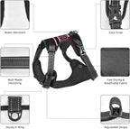 Custom Arizona Dog Harness with Reflective Stripes Personalized Name and Number Dog Vest Harness with Pet Traction Rope for Small Medium Large Dog