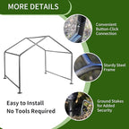 Summertrail Extra Large Dog House Outside, Dog Tent Outdoor, Big Dog Shade Shelter Doghouse Canopy with Three-Sided Breathable Mesh Windows, Gray Sun Rain Cover for Pet Cat Livestock 4'x 4'x 3.3'