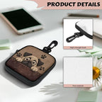 KEIAHUAN Pug Dog Treat Bags Training Pouch Small Dog Treat Pouch for Pet Walking and Training Reusable Pet Treat Container with Clasp for Traveling or Outdoor, Coin Pouch Small, Brown