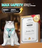 Halypet Cat Harness and Leash Set[MAX Safety 4th-Gen] Cute Escape Proof Vest Harness for Girl&Boy Cat Walking, Comfortable Adjustable Leash and Reflective Strips for Outdoor Kitten, M Purrfect Green