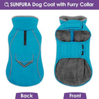 SUNFURA Small Dog Coat, Warm Dog Winter Jacket, Reflective Pet Snow Jacket with Fleece Lined, Waterproof Puppy Snowsuit Pet Sweater Clothes for Small Dogs, Turquoise XS