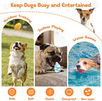 Squeaky Dog Toys, Soft Chewing Dog Balls, 3 Pcs Interactive Squeak Fetch Playing Pet Toy, Durable Bouncing Toys to Keep Them Busy, 2.6" Egg Ball for Puppies Small Breeds