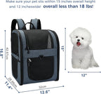 Apollo Walker Dog & Cat Carrier Backpack for 4-18lb Pets - Ventilated Safe Design with Padded Back Support, Breathable Mesh Pet Backpack for Hiking, Travel, Outdoor (Navy)