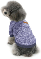 2 Pieces Pet Dog Classic Knitwear Sweater, Fleece Coat for Small,Medium Dogs,Warm Pet Dog Cat Clothes,Soft Puppy Customes for Chihuahua Yorkshire Tzu (Grey Navy,L)