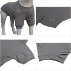 Lovelonglong Ribbed Dog T-Shirt Cotton Knitted Dog Sweaters for All Season Pet T-Shirts for Large Medium Small Dogs Dark Gray S