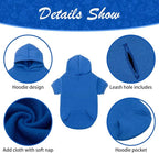 KOOLTAIL Basic Dog Hoodie - Soft and Warm Dog Hoodie Sweater with Leash Hole and Pocket, Dog Winter Coat, Cold Weather Clothes Sweatshirt for Small Medium Large Dogs Puppy Cat Boys Girls Blue M