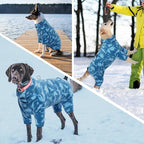 ROZKITCH Pajamas for Dogs Large, Pet Windproof Warm Cold Weather Jacket Vest with Luminous Zipper, Jumpsuit Apparel Outfit Clothes for Large Giant Dog Shark 3XL